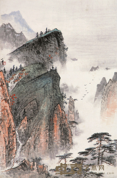 陶一清 山水 立轴 72×48cm