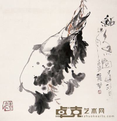 萧墅 鱼 立轴 68×68cm