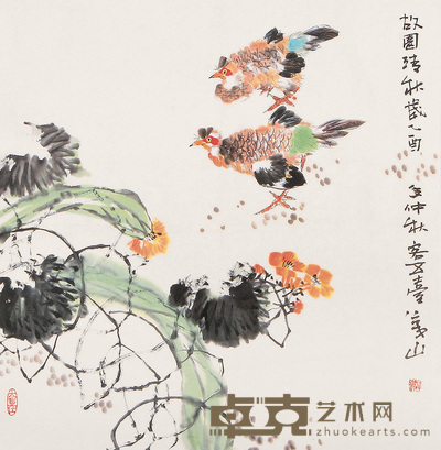 姜山 故园清秋 镜心 68×68cm