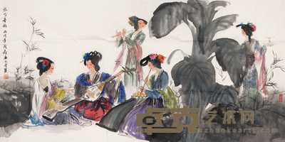 盖茂森 丝竹音韵 镜心 69×136cm