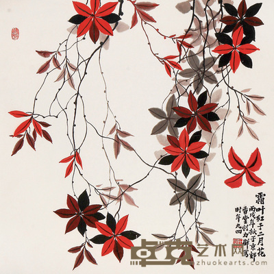 力群 霜叶红于二月花 镜心 70×70cm