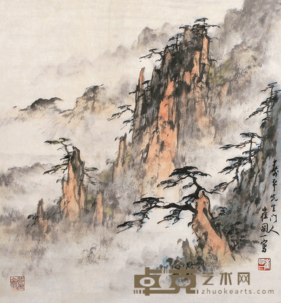 崔国一 黄山 镜心 48×45cm