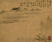 潘是稷 山水 册页