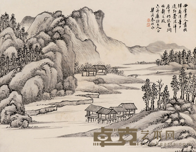 秦祖永 山水 镜心 25×32cm