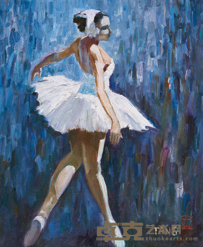 汤传杰 小天鹅 64×52cm