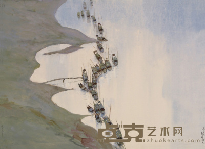 佟翔天 群舟 37.5×51cm