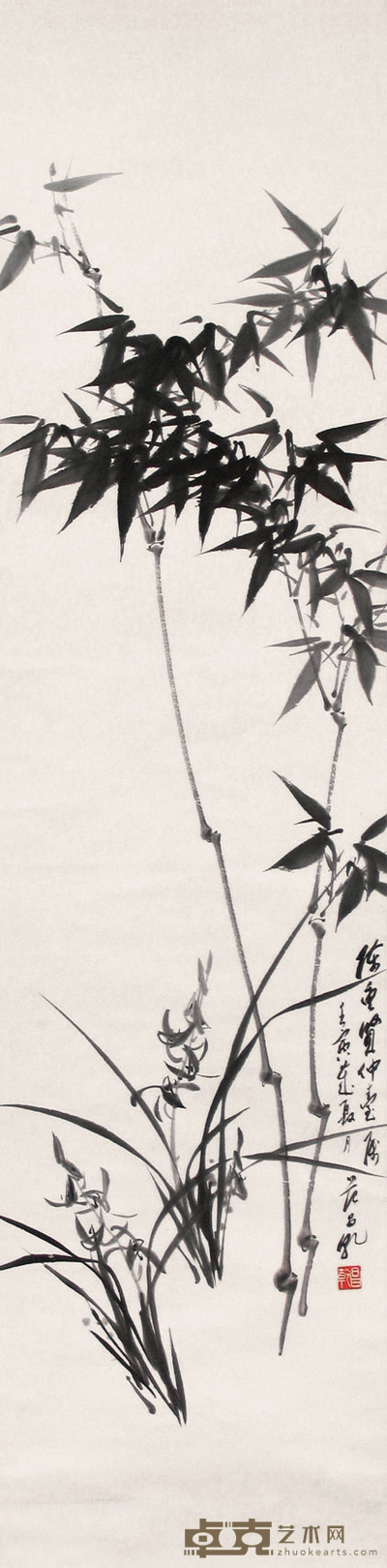 范昌乾 兰竹 立轴 137×33cm