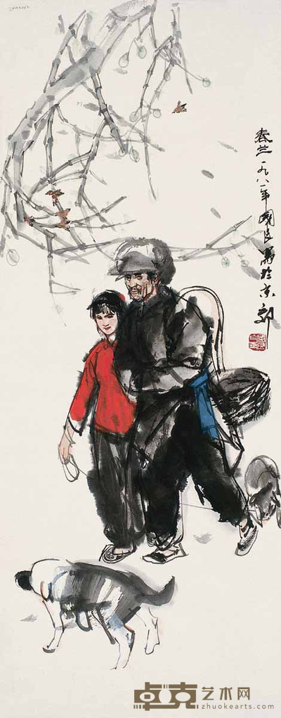 史国良 春兰 立轴 95.5×37.5cm