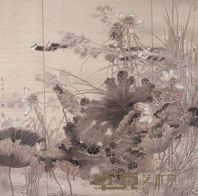 孟庆占 秋塘暖衣 镜心 200×200cm