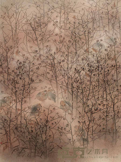 边敏 秋野寂静 镜心 200×158cm
