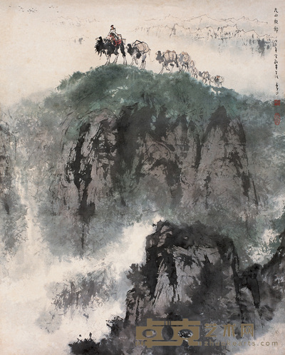 李山 1978年作 天山驼铃 立轴 76.5×61cm