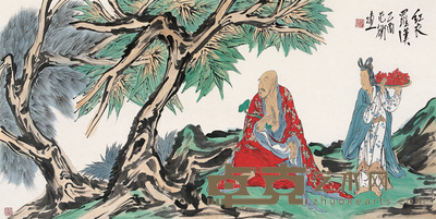 范扬 2005年作 红衣罗汉 镜心 69×147cm