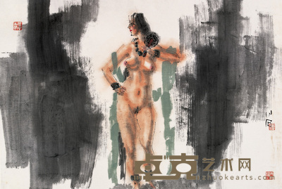 傅小石 裸女 镜心 48×71.5cm