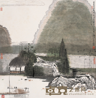 薛亮 1991年作 云来云去 镜心 68×67cm