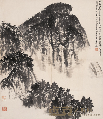 魏紫熙 翠峦山色 镜心 68.5×60cm