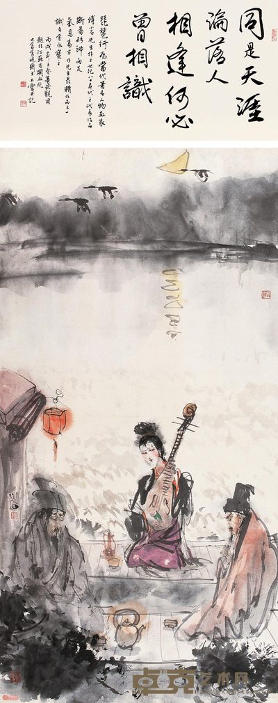 傅小石 琵琶行 立轴 136.5×68.5cm