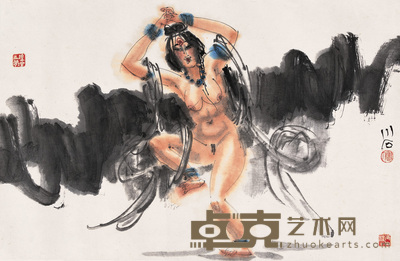 傅小石 舞者 镜心 46×71.5cm