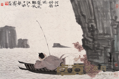 徐乐乐 2004年作 垂钓图 镜心 45.5×70cm