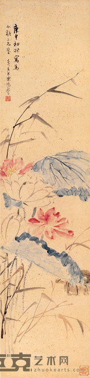 陈鸿寿 花卉 立轴 127.5×30.5cm