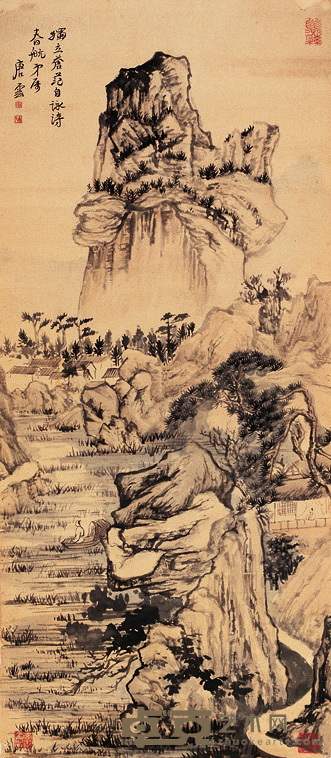 唐云 山水 镜心 104×45cm