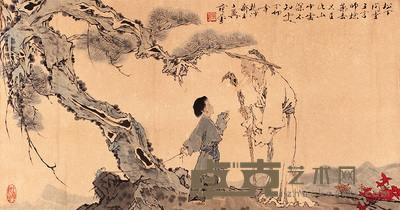 范曾 松下问童子 横幅 67×128cm