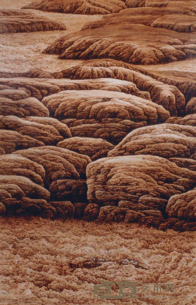 郝友友 黄河渡船 镜心 86×55cm