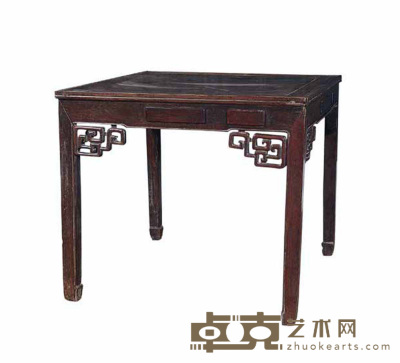 清 红木麻将桌 94×94×83cm