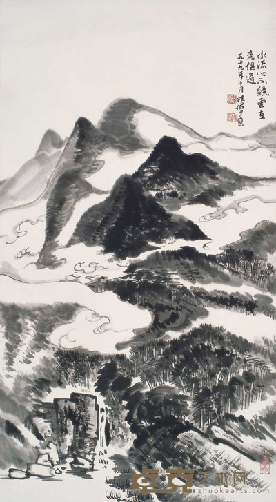 陆俨少 山水 立轴 83×46cm