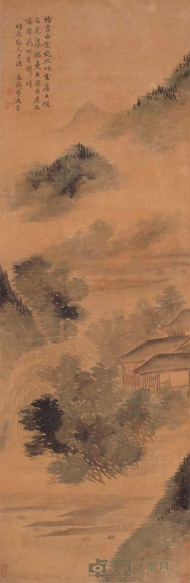 李流芳（款） 山水 立轴 108×35cm