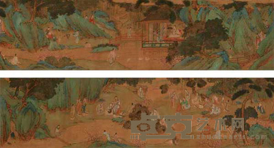 刘松年（款） 兰亭修楔图 手卷 30×231cm