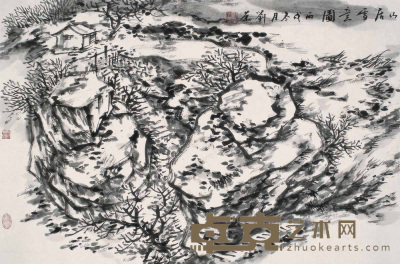 刘荣 2006年作 山居雪意图 镜心 44×67cm