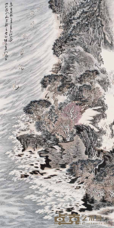 陈幼华 2006年作 杜陵诗意图 136×68cm