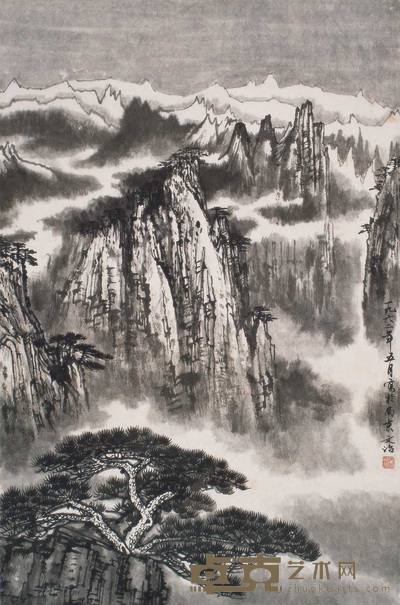 宋文治 山水 立轴 57×38cm