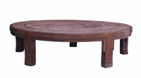 清 影木圆炕桌