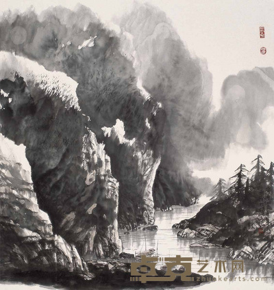 于永茂 2001年作 山水 镜心 96×91cm
