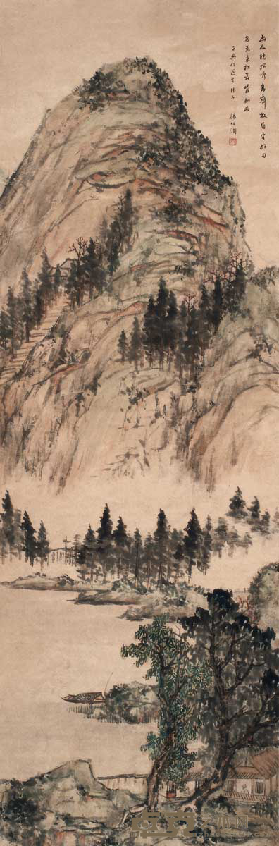 杨伯润 山水 立轴 138×43cm