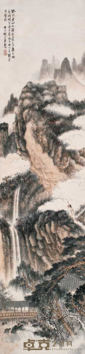 胡若思 山水 立轴 169×41cm