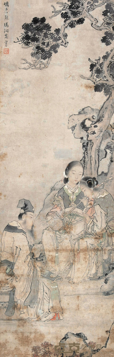冯润芝 东山丝竹 立轴 133×43cm