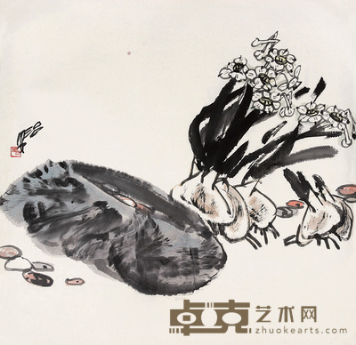 张治安 花卉 镜心 68×69cm