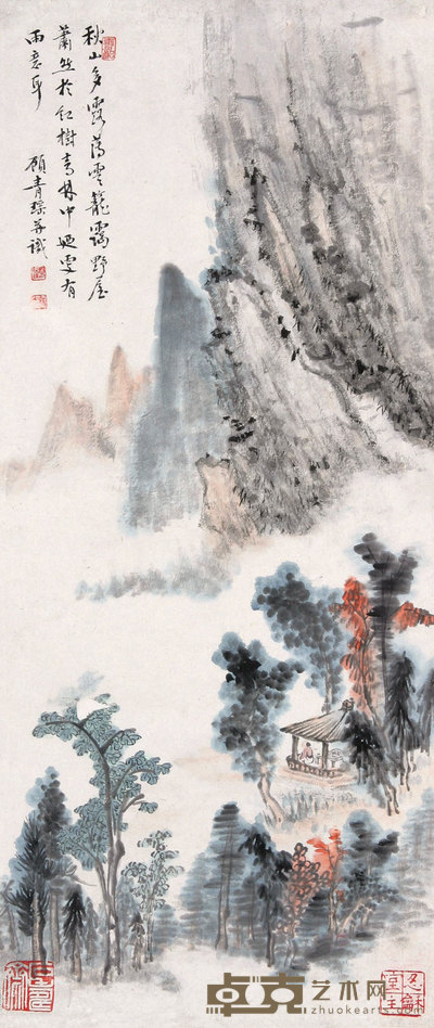 顾青瑶 山水 立轴 44×19cm