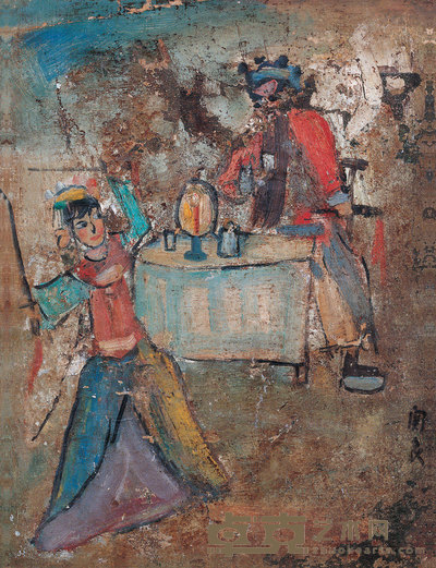 关良 霸王别姬 46.5×36.5cm