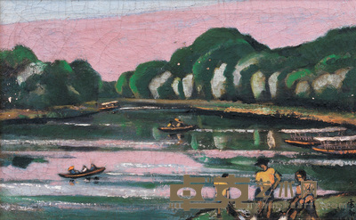 张云谷 1923年 漓江 33.5×53.5cm