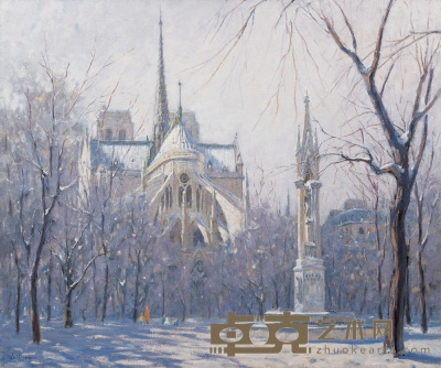 尹戎生 1997年 雪后阳光—巴黎圣母院 89.7×108.5cm