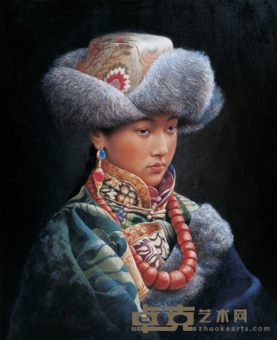 林谦 2000年 藏女肖像 65×53cm
