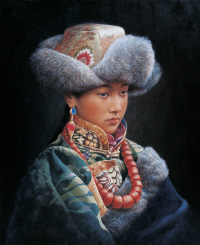 林谦 2000年 藏女肖像
