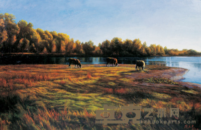范之光 2001年 布尔津河畔 65×100cm
