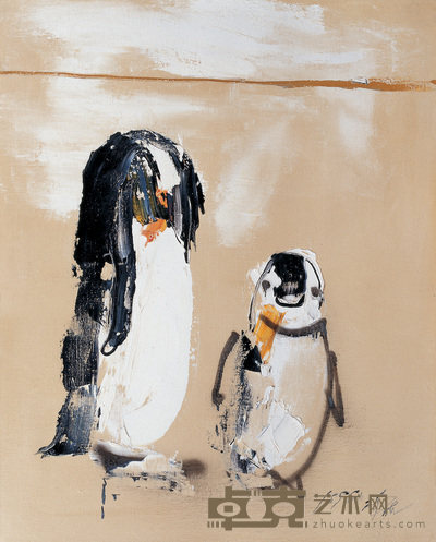 刘锋植 1996年 母与子 100×80cm