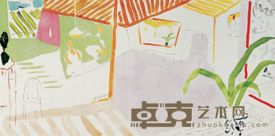 金田 2003年作 画廊 65×130cm