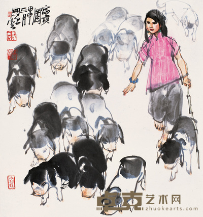 史国良 2004年作 富贵图 镜心 53×49cm