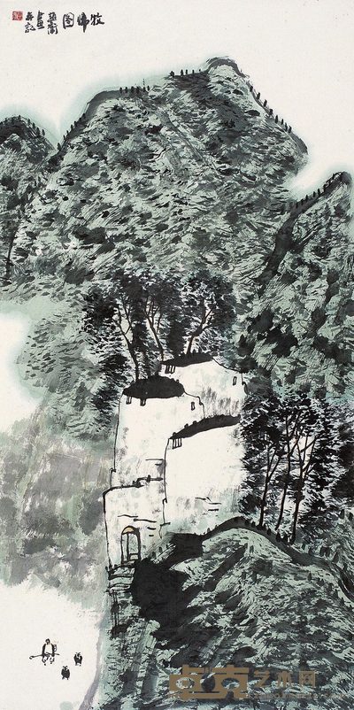 赵卫 牧归图 镜心 136×68cm
